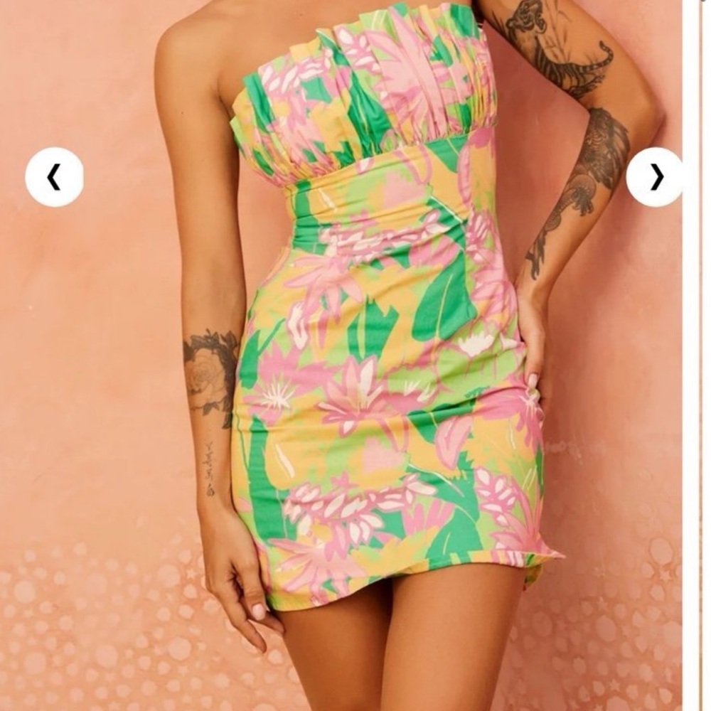 Floral Strapless Dress